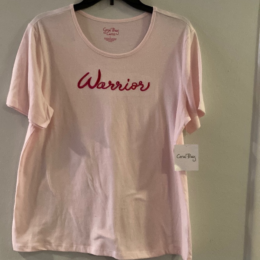 NWT Coral Bay Cares Pink Warrior Tee top L